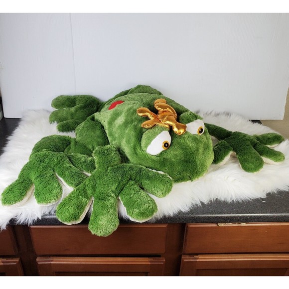 Animal Adventure Jumbo Green Frog Prince w/ Gold Crown Plush 40"
